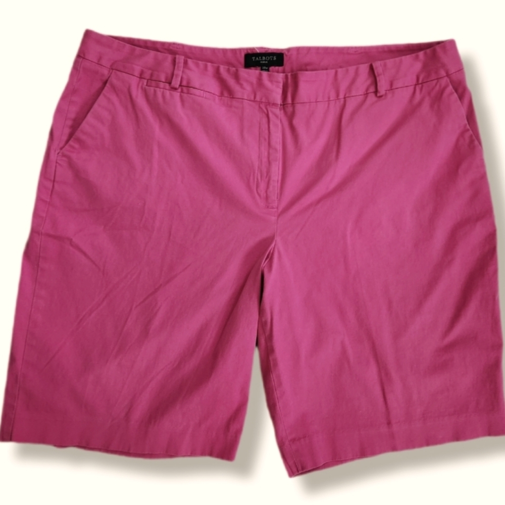 Talbots Pink Flat Front Bermuda Shorts Lightweight Casual Stretch 20W